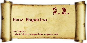 Hesz Magdolna névjegykártya